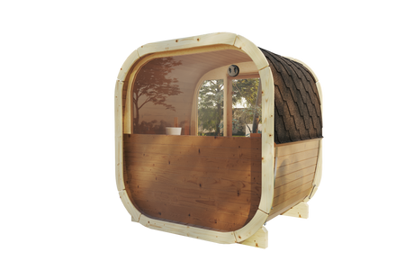 Sauna zewnętrzna Eke 160 dla 3-4 osób / Tylko ogrzewanie elektryczne / Wysokiej Jakości Świerk Nordycki ( Sosnowe Drewno Termiczne) | Wellness | Relaks | SPA | Wellness | Relax | SPA | Nordycki Styl | Drewno Termiczne