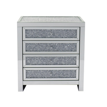 CASSETTIERA IN VETRO RIXON — MODERNA, 4 CASSETTI, MDF 75×90×45