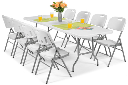 Sulankstomas 240 cm ilgio maitinimo stalas - baltas