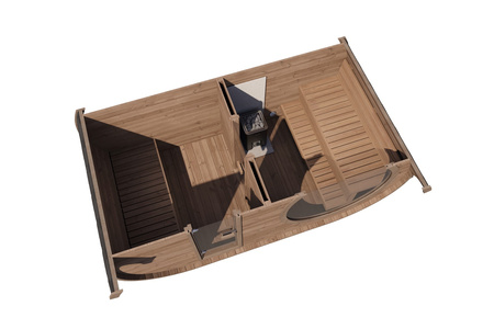 Oval Sauna Raiki Outdoor for 4 people / Electric or Wood Burning Harvia Stove / High Quality Heat Treated Scandinavian Spruce | Wellness | Relax | SPA | Elegant Minimalism | Home SPA