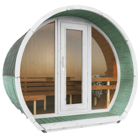 Udendørs sauna Susi 200 til 3-4 personer / NY RAINBOW-KOLLEKTION / Kun elektrisk opvarmning / Høj kvalitet nordisk gran | Wellness | Afslapning | SPA | Wellness | Afslapning | SPA | Nordisk stil | Termisk træ