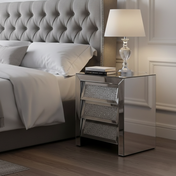 Скляна шафа з кристалами - прозора (45×66×35 см)