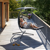 MultiGarden Hammock Lounger with Canopy - Grey | Garden hammock on a stand, outdoor relaxation