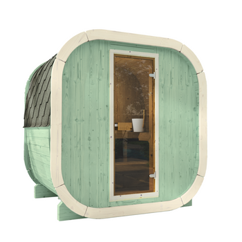 Sauna zewnętrzna Eke 130 dla 3-4 osób / NOWA KOLEKCJA RAINBOW / Tylko ogrzewanie elektryczne / Wysokiej Jakości Świerk Nordycki ( Sosnowe Drewno Termiczne) | Wellness | Relaks | SPA | Wellness | Relax | SPA | Nordycki Styl | Drewno Termiczne