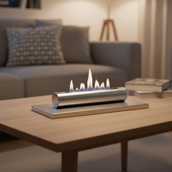 Nerūsējošais inox brīvstāvošais bio kamīns - moderns, izturīgs un elegants