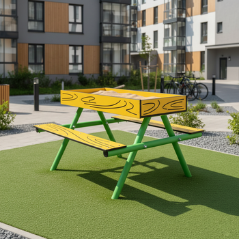 Piaskownica ,,Kreatywny stół" LK313 – Idealna Piaskownica–stolik kreatywny z pokrywą