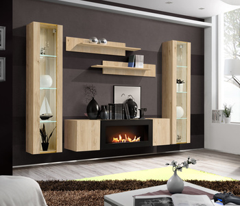 Chimenea biológica integrada en muebles. Mueble de chimenea moderno HJ FY M2