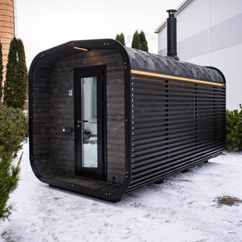 Luxusní venkovní sauna CUBE MODERNO PLUS premium - celoroční použití do zahrady