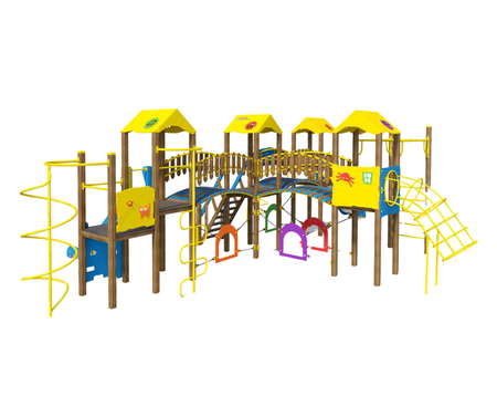 Conjunto de jogo “Fortaleza – NOVIDADE” T904 — 5 torres, diversão ativa máxima no parque infantil, percurso de obstáculos