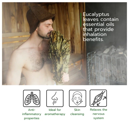 Fouet de sauna à l'eucalyptus Rento