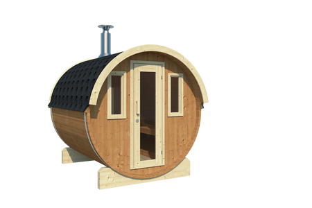 Sauna udendørs EDA 235 – rummelig sauna til 5–7 personer med elektrisk eller brændefyret ovn, til afslapning og maksimal komfort