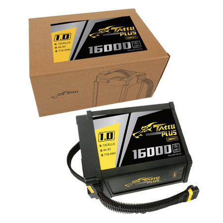 Батерия Tattu Plus 1.0 Компактна версия 16000mAh 12S 15C 44.4V Lipo pack с AS150U конектор