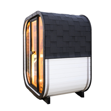 Sauna extérieure AMORA pour 2–3 personnes / Chauffage électrique uniquement / Structure en épicéa et Thermowood | Bien-être | Relaxation | SPA | Bois Naturel | Thermowood Premium