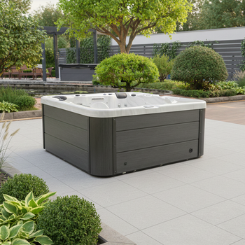 Căzi cu hidromasaj pentru 5 persoane - jacuzzi în aer liber cu capac, cadă încălzită, spa decorativ european