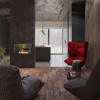 INSIDE BLACK 1000 bio-fireplace burner – luxurious fire in your interior