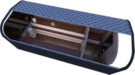 Luxurious Modern Outdoor Sauna Cube SPA For Garden With Panoramic View Year-Round