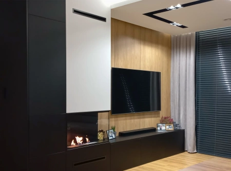 Hoekinbouw biohaard, rechts – BIO-EKO | Moderne rookloze haard