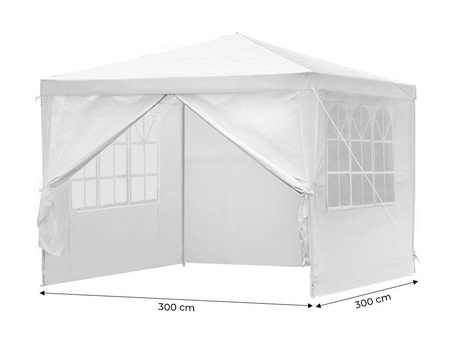 Handelspavillon 3x3 m 4 vægge hvid MultiGarden | Havemøbler til haven, afslapning, moderne stil