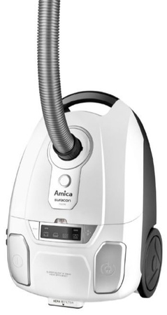 Amica SURACON VM7001 – tyst dammsugare med påse 700 W, HEPA 13, turboborste, räckvidd 10 m, effektreglering i handtaget