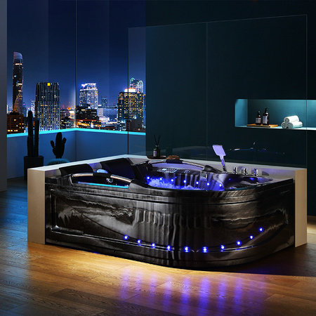 Vasca idromassaggio VENEZIA 761 “Onda Nera” sinistra 180×120 – relax di lusso in forma moderna, lato sinistro