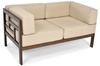 Havemøbelsofa 2-personers EDEN mørkebrun/beige | Havemøbler til haven, afslapning, moderne stil