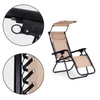 Beach Garden Lounger | Justerbar ryggstøtte med flyttbar kalesje for uteplass eller balkong Beige/Grå/Blå | Hagemøbler, avslapning, moderne stil