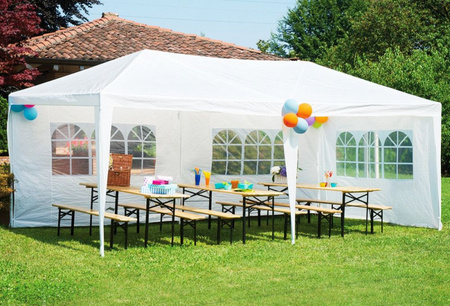 MultiGarden White Commercial Garden Pavilion Tent 3x6 m with 6 Walls | Garden furniture, relaxation, modern style