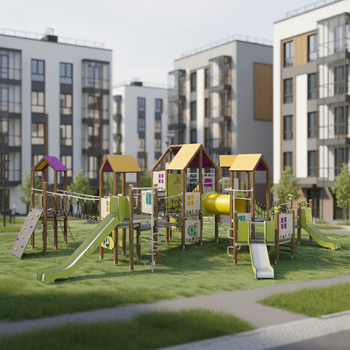 Dětské hřiště ,,Big city-2" (TE932) - Dětská herní sestava s mnoha atrakcemi