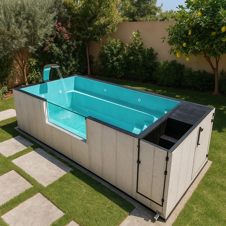 Modern pool AG-450 med tillbehör – exklusiv design för din trädgård