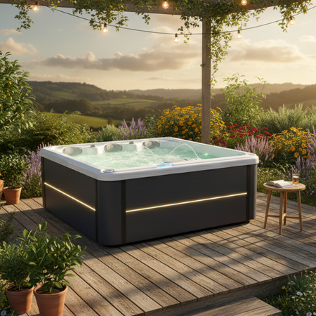 Elegants Jacuzzi OF-6006 Pro – Profesionāls 4 personu SPA ar 59 strūklakām, LED, Bluetooth un ozona apstrādi