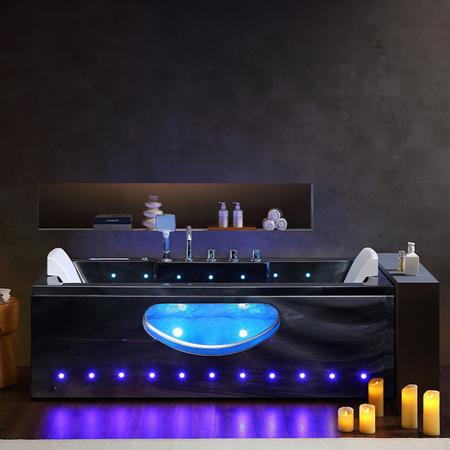 Hydromassage Bathtub IRIS 933B 160×84 – deep relaxation in a modern design, black