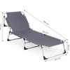 Fishing Garden Lounger | Folding lounger with mattress and cushion for patio or balcony Grey | Garden furniture, relaxation, modern style