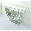 Скляна консоль 120×80×35 см - дзеркальна, прозора, декорована кристалами