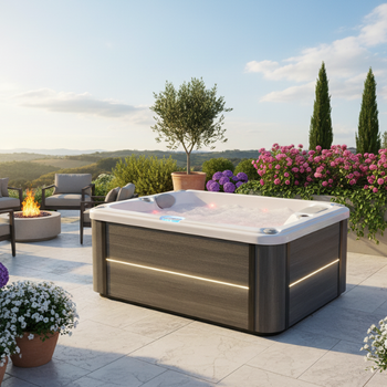 Eleganter Whirlpool OF-3001 Pro – 3-Personen-Spa mit Hydromassage, Bluetooth und LED-Beleuchtung