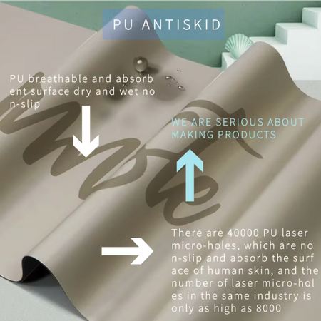 Antiderapant PU cauciuc natural 5mm Yoga Mat | Professional Premium cauciuc și piele PU Mat | Quality-Spa Fitness