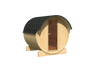 Outdoor Barrel Sauna EDA 220 voor 4 personen / Harvia elektrische of houtkachel / Hoogwaardig Scandinavisch sparrenhout (Thermwood)