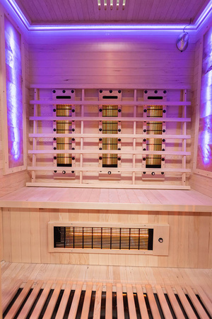 MO-RL3ST Sauna de infrarrojos con piedra de sal + turmalinas | Wellness | Relax | SPA | Diseño Moderno | Relajación de Lujo