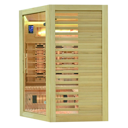 MO-RL3CST Sauna de infrarrojos con piedra de sal + turmalinas | Wellness | Relax | SPA | Madera Natural | Lista para Montar