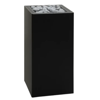 CORE Black 6 kW - Estufa compacta para sauna con acero inoxidable negro y piedras de 30 kg