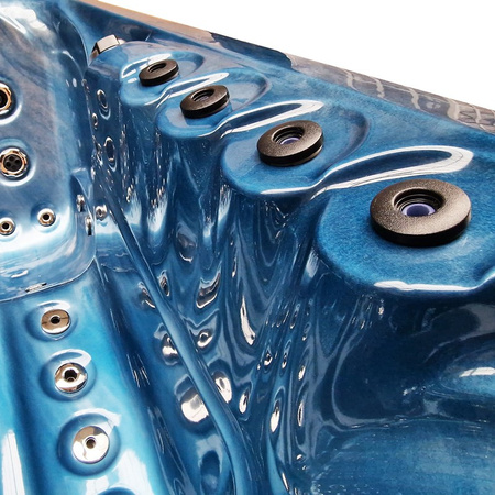 Садове джакузі SPA510 210x210 см - блакитна хвиля, сірий корпус | Гідромасажна ванна для саду