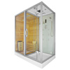 MO-1752W TRIO ESQUERDO canto, sauna seca, sauna a vapor e cabine de duche 180X110X223CM