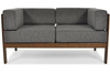 EDEN 2-Sitzer-Gartensofa aus Holz, dunkelbraun/beige