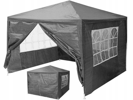 Padiglione da giardino commerciale tenda 3x3 m 4 pareti grigio MultiGarden