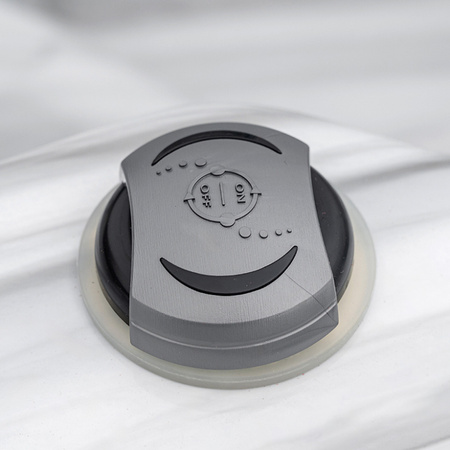 Jacuzzi de jardim BOKO Revestimento Branco Gabinete Preto 230x230 cm – relaxamento moderno no jardim