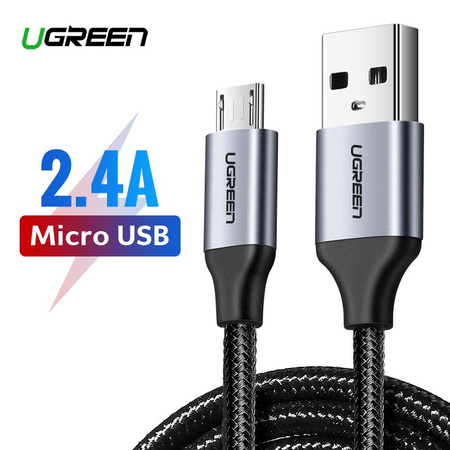 Кабел USB към Micro USB UGREEN US290 QC 3.0 2.4A 1m (черен)