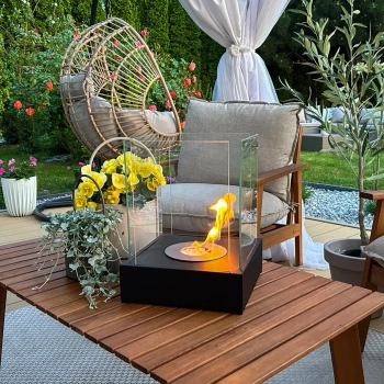 Fritstående biopejs Sunset Garden Mini mat sort