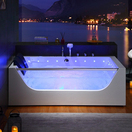 Vasca idromassaggio per casa | Bianca 42 getti 180×120 | Jacuzzi