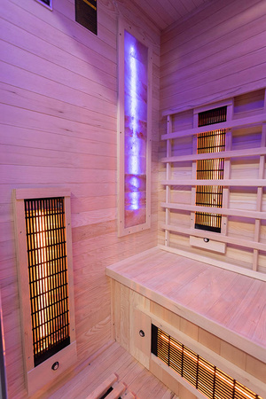 Sauna de infrarrojos con piedras de sal del Himalaya MO-EA2R | Wellness | Relax | SPA | Madera Termotratada | Madera Natural