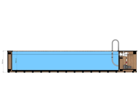 Træpool med polypropylenindsats 680 cm x 240 cm (THERMO WOOD) - moderne, holdbar havepool