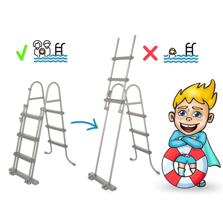 Bestway 56448 + машина за мехурчета GRATIS градински басейн 488 x 305 x 107cm 18in1